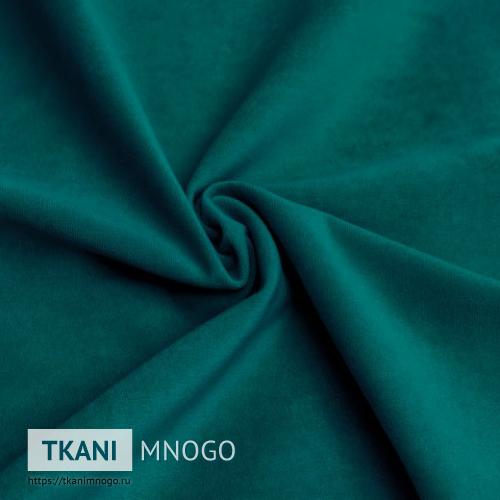 Фото ткани велюра “П-20” (однотонный зеленый)