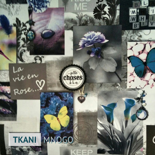 Фото рисунка микровелюра “8072-3 (М128-3)” цветы, город.